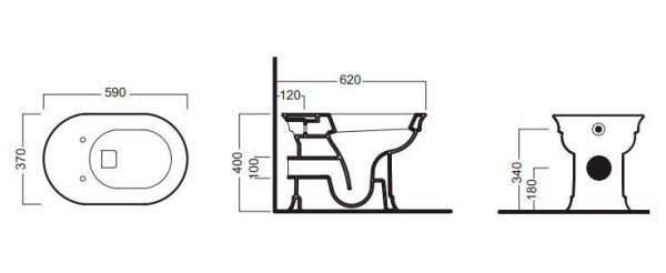Унитаз приставной Hatria Dolcevita YXXP01 горизонтальный выпуск