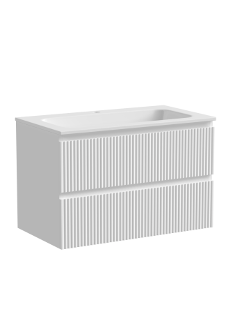 Тумба подвесная SANCOS Snob R 790х445х500, c двумя ящиками оснащенными доводчиками, Bianco, SNR80W