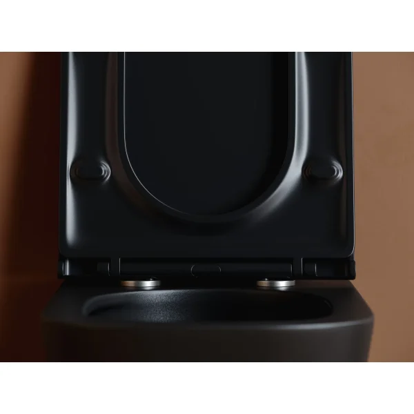 Унитаз подвесной Ceramica Nova Union CN4009TMB безободковый, торнадо, с сиденьем микролифт, черный матовый