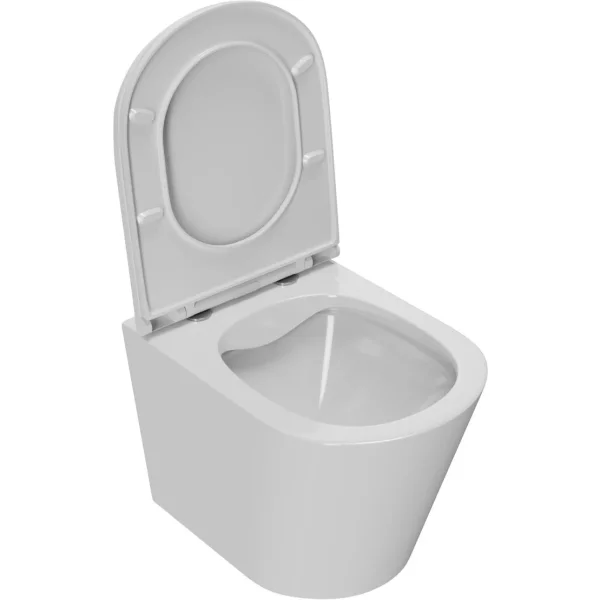 Унитаз подвесной Point Виктория PN41061 безободковый, с сиденьем микролифт, белый