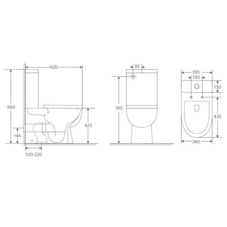 Унитаз напольный Teymi Aina безободковый, сиденье микролифт T40205
