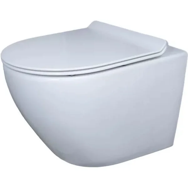 Унитаз подвесной GID Tr2198 безободковый, с сиденьем микролифт, белый