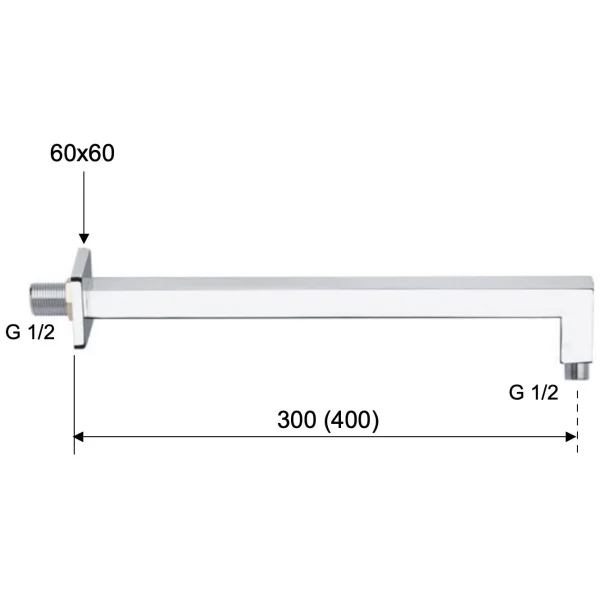 Кронштейн для верхнего душа 300 мм Remer 348S30