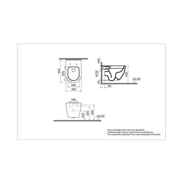 Чаша унитаза подвесного VitrA Mia Round 7510B003-0075 белый