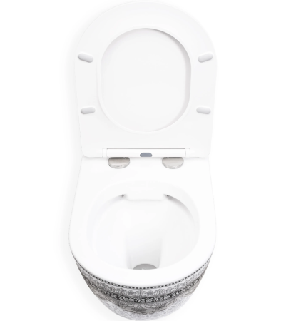 Подвесной унитаз REA ARTE DARK GREY белый REA-C5000