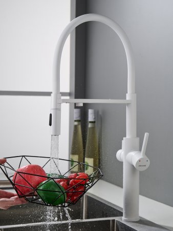 Смеситель для кухни Shevanik S478C, Белый