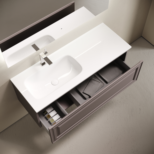 Тумба подвесная SANCOS Very  левая 1195х445х406, c одним  ящиком оснащенным доводчиками, Doha Soft , VR120LSM