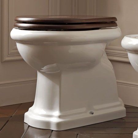 Унитаз приставной Kerasan Retro 101101 горизонтальный выпуск, фурнитура золото