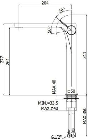 Смеситель Paffoni Rock RO081CR для раковины, хром