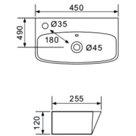 Раковина Gappo GT701 45x25,5