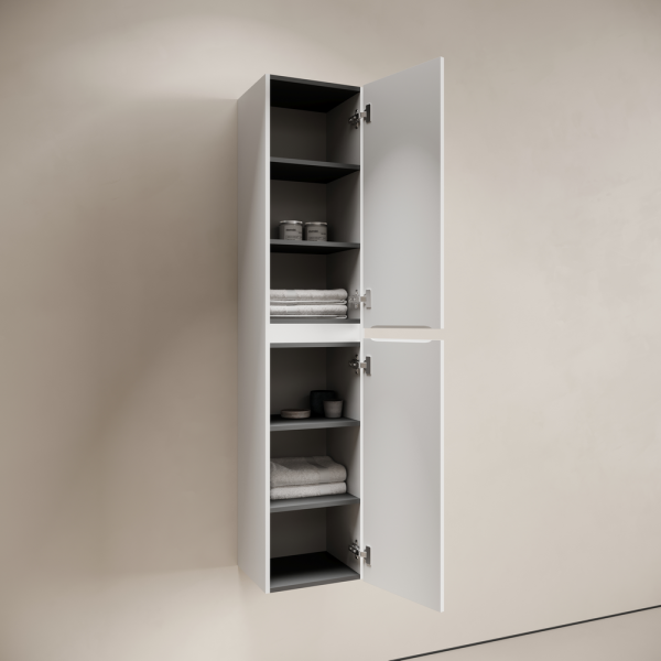 Шкаф-пенал подвесной SANCOS Code, 350х350х1650 мм, цвет белый,  PCD35W