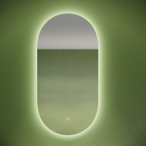Зеркало для ванной комнаты SANCOS Oval, фоновая подсветка 550х1050 с сенсорным управлением на прикосновение,  OV55C