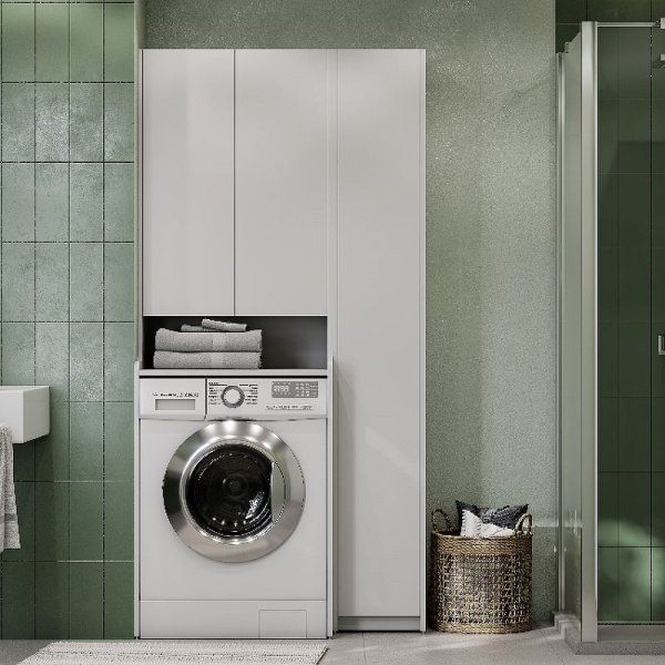 Шкаф для стиральной машины Aquaton Лондри 1A260503LH010 60 белый глянец