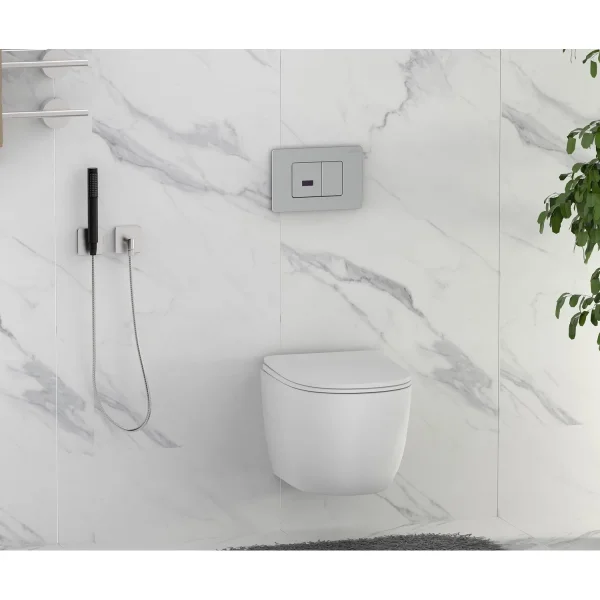 Кнопка смыва Abber AC0122S для инсталляции, сенсорная, питание от батареи, хром