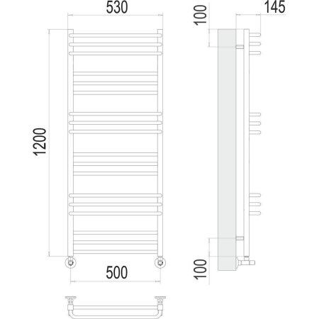 Полотенцесушитель водяной Terminus Соренто П18 50х120 4670078530851, хром