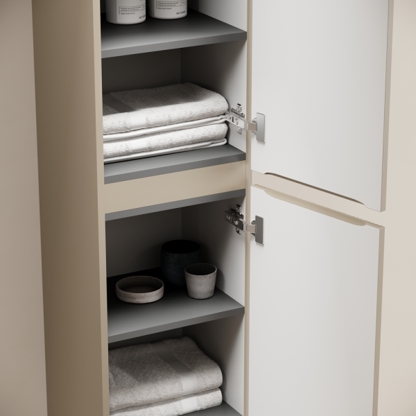 Шкаф-пенал подвесной SANCOS Code, 350х350х1650 мм, цвет  серо- бежевый,  PCD35GB