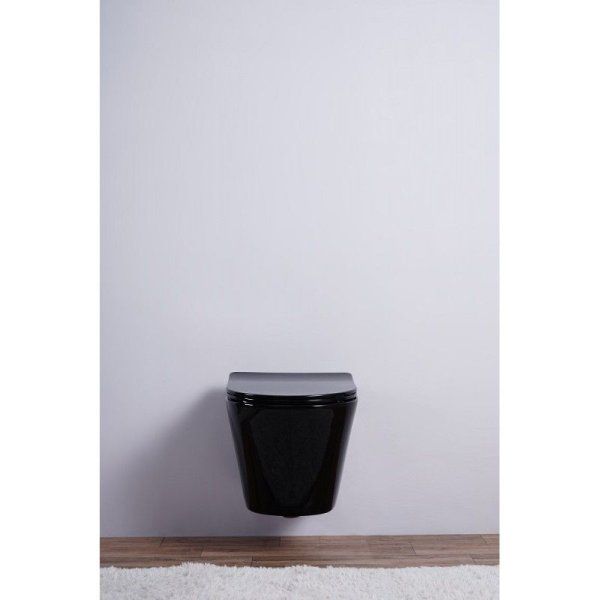 Унитаз подвесной Esbano Clavel безободковый, черный