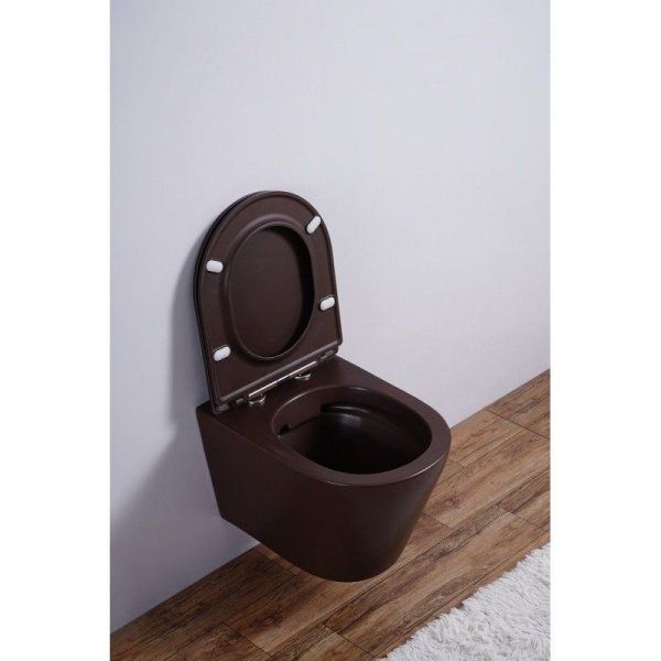 Унитаз подвесной Esbano Clavel безободковый, кофе матовый