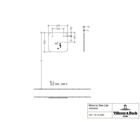 Зеркало Villeroy & Boch More to See One A4626000 60х60 c подсветкой