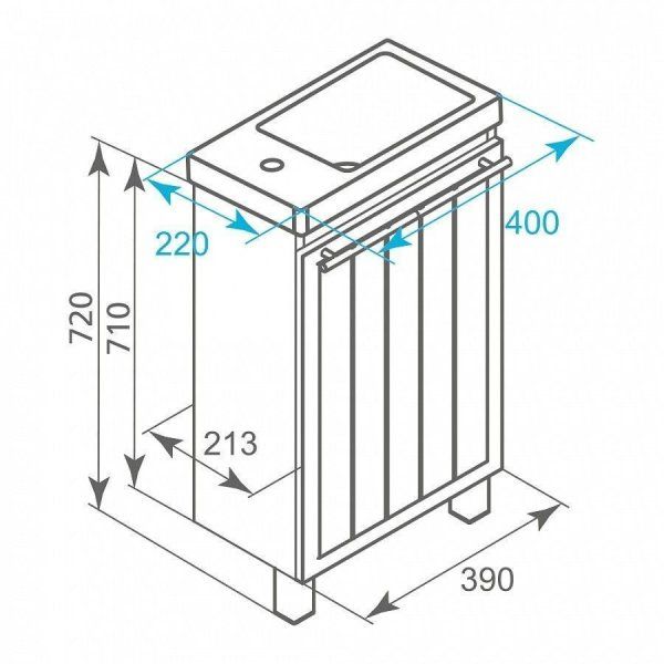Тумба с раковиной Milardo Amur 40 напольная белая (AMSRU4YV0WIS1MGX95BYK)