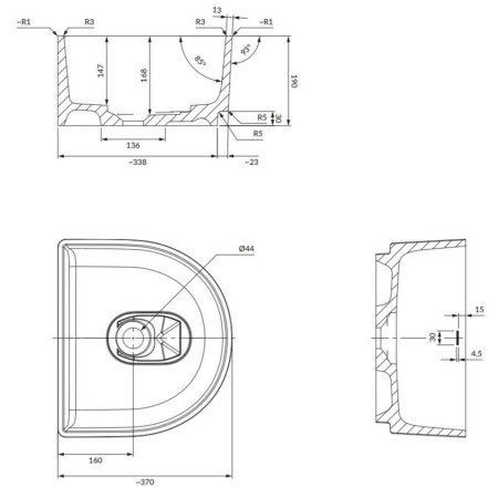 Раковина Omnires Cadence CADENCE420BP 42x37 белый глянец