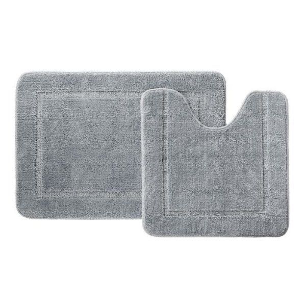 Набор ковриков для ванной комнаты, 65х45 + 45х45, микрофибра, серый, IDDIS, PSET06Mi13