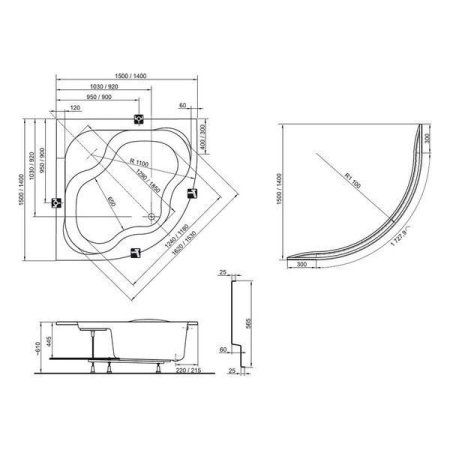 Ванна акриловая Ravak Gentiana CG01000000 150x150