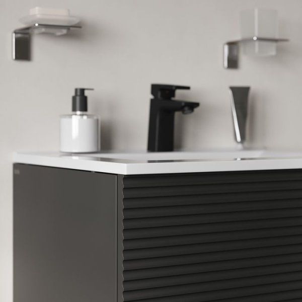 Тумба с умывальником IDDIS Bild подвесная, 60 см, темно-серый (BIZFL6UZ0GAI0iPP95WUK)