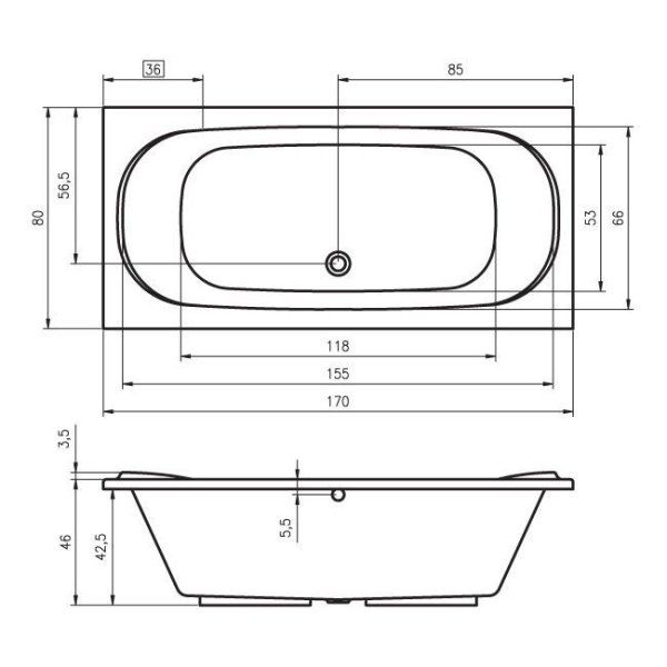 Ванна акриловая Riho Taurus BC0700500000000 170x80