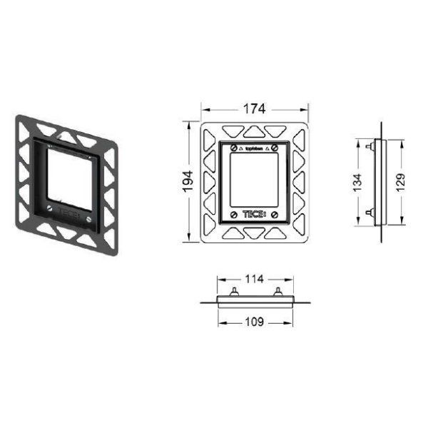 Кнопка смыва Tece Square Urinal 9242803 зеленое стекло, кнопка белая