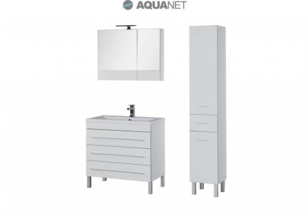 Мебель для ванной Aquanet Верона 90 белая, напольная, 3 ящика