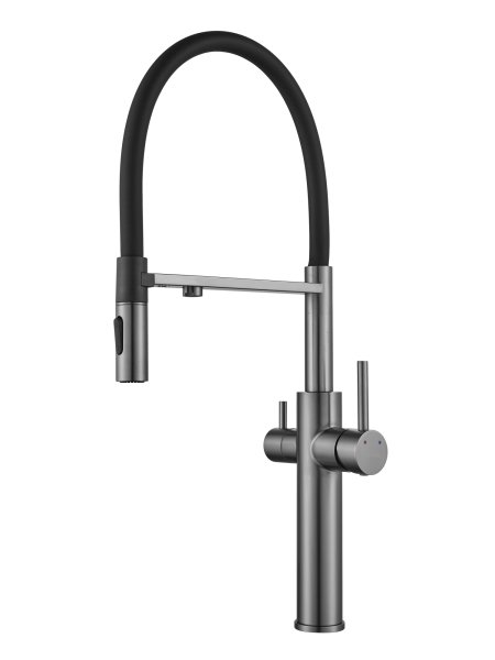 Смеситель для кухни Shevanik S478T, Оружейная сталь