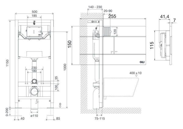 Сет Della Town_R кнопка смыва River (безободковый) (SET-DE814090028-O.R)