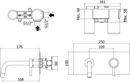 Смеситель Paffoni Light LIG101BO/M для раковины, белый