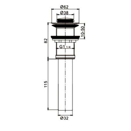 Донный клапан Rose RSLB13GC