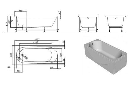 Акриловая ванна Kolpa San Tamia 160х70