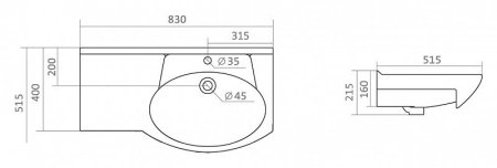 Мебельная раковина Aquaton Коралл 1WH110228 83 R