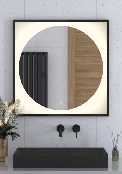 Зеркало с LED-подсветкой настенное Defesto Eclipse DF 2233S 80x80 черный