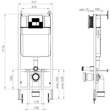 Инсталляция для унитаза beWash 500RZVSN074HM0000001