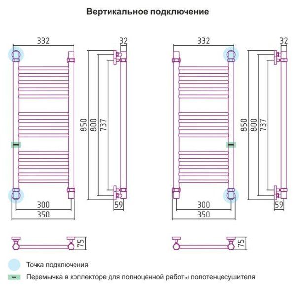 Полотенцесушитель водяной Сунержа Богема 800x400 состаренная бронза выгнутый, с доп. перемычкой