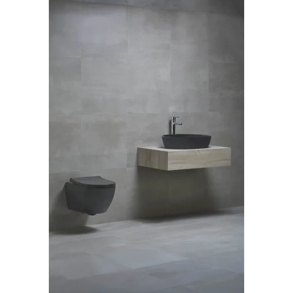 Унитаз подвесной beWash Bogen 88303270 безободковый, с сиденьем микролифт, черный матовый