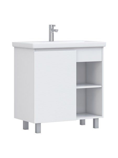 Тумба под раковину VIGO Milos 800-1-0 (Como) белый, поставляется в разобранном виде (318 белый)