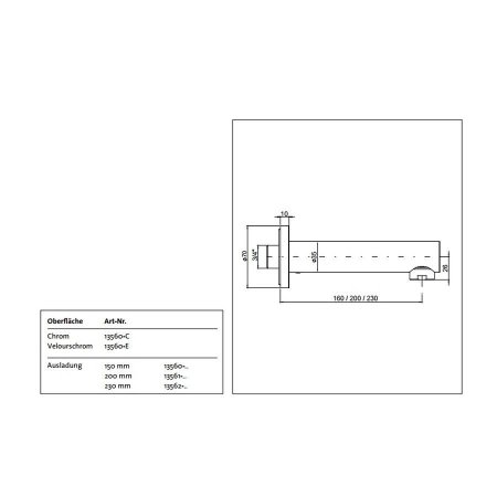 Излив для ванны Kaja Ipuri 13562-С 23 см
