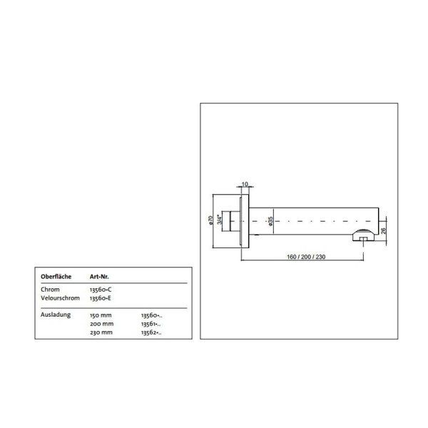 Излив для ванны Kaja Ipuri 13561-С 20 см