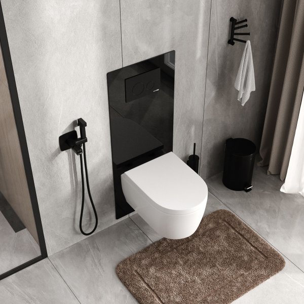 Система инсталляции для подвесных унитазов WasserKRAFT Abens 20TLT.010.ME.BL.MB02 черный матовый