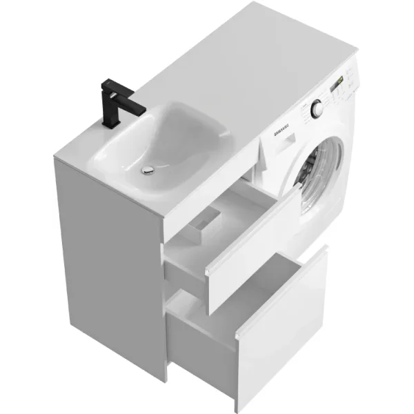 Тумба под раковину Aqwella Duet DU01052N 53,5 см, напольная, над стиральной машиной, белый глянец