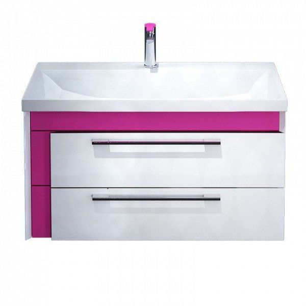 Тумба с раковиной IDDIS Color Plus 90 подвесная белая/розовая (COOSL9OZ0PYC0iJV95CRK)