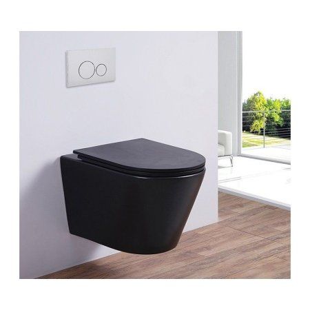 Унитаз подвесной Esbano Clavel безободковый, черный матовый