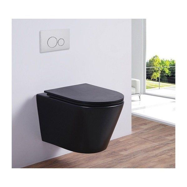 Унитаз подвесной Esbano Clavel безободковый, черный матовый