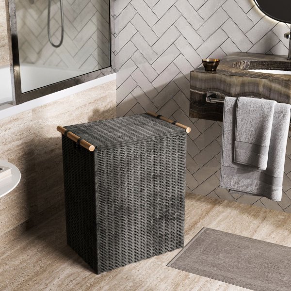 Корзина для белья WasserKRAFT Gollach WB-330-L черный